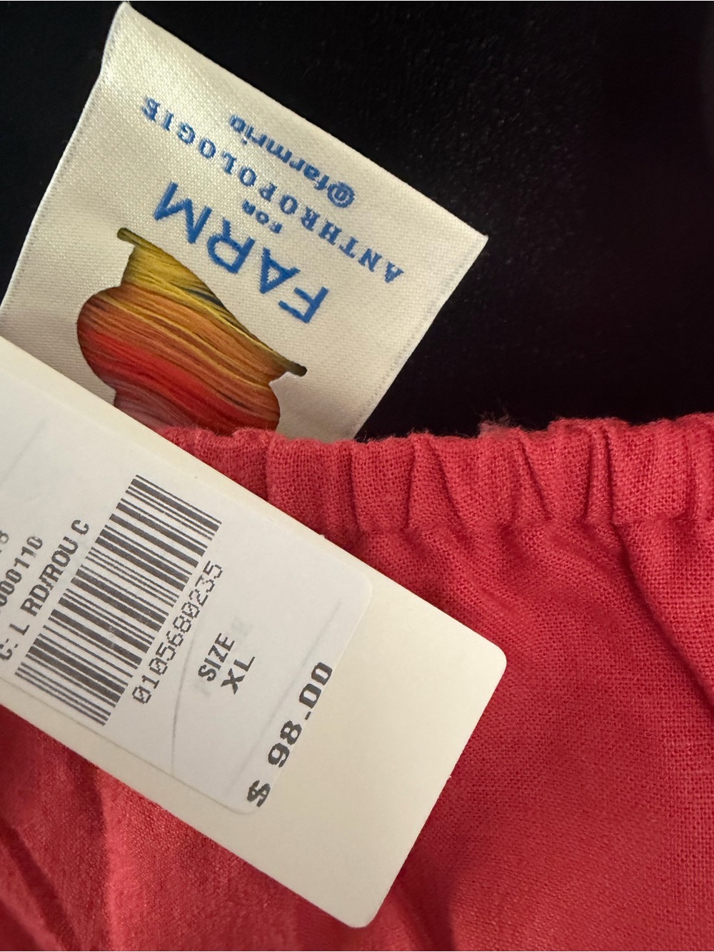 Farm Rio by Anthropologie Pink Coral Crop Top with Tropical Tag - Picture 8 of 12